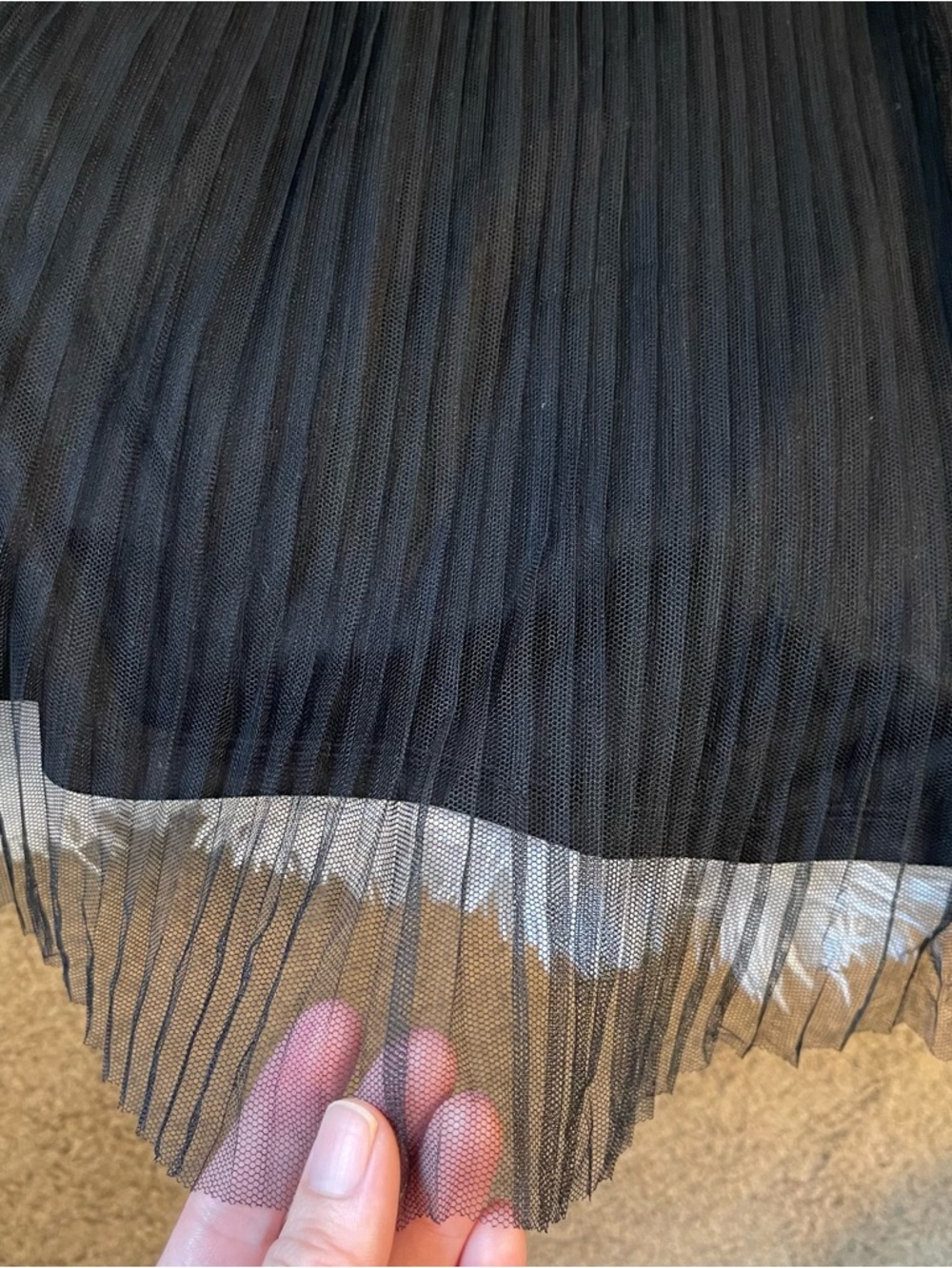 Cute Strappy pleated tulle mesh ballerina black dress - Picture 3 of 5